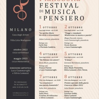 Torna a Milano Pianosofia, dal 1° all’8 ottobre