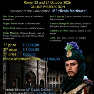 Aperto il bando per la seconda edizione del Concorso Lirico Internazionale “Nicola Martinucci”